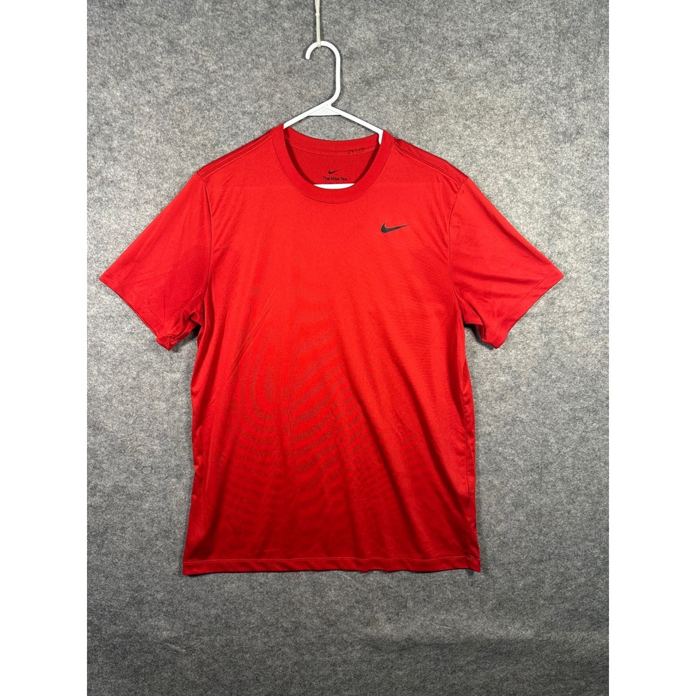 Nike The Nike Tee DRI-FIT Red Training Gym Athletic Running Shirt Mens L‎